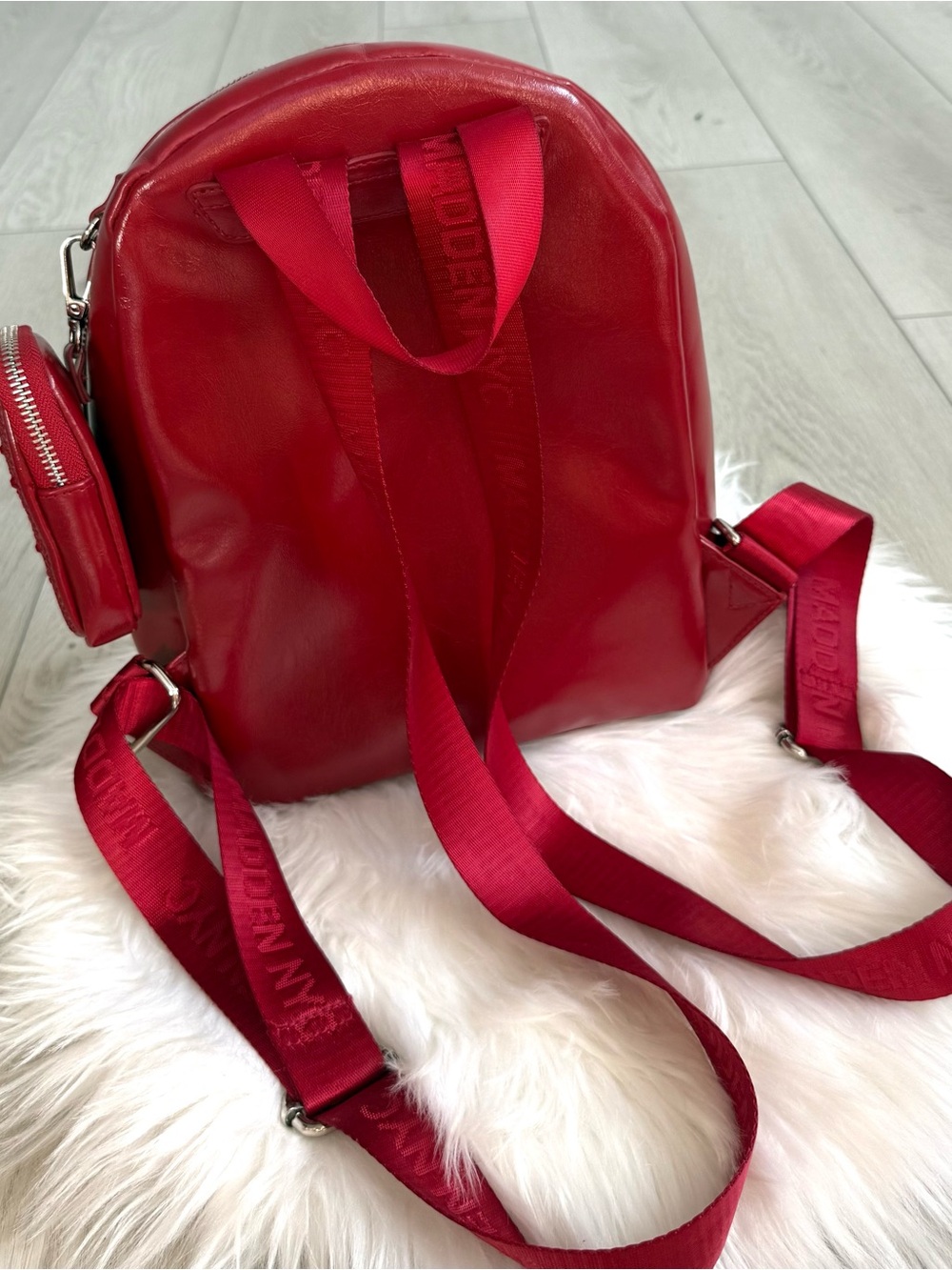 Red Leather Mini Backpack - Picture 3 of 3